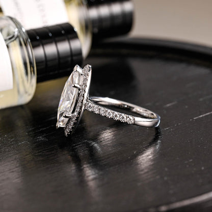 Round Halo, Pave & Split Shank Engagement Ring – 1.93 CT Lab Grown Diamond