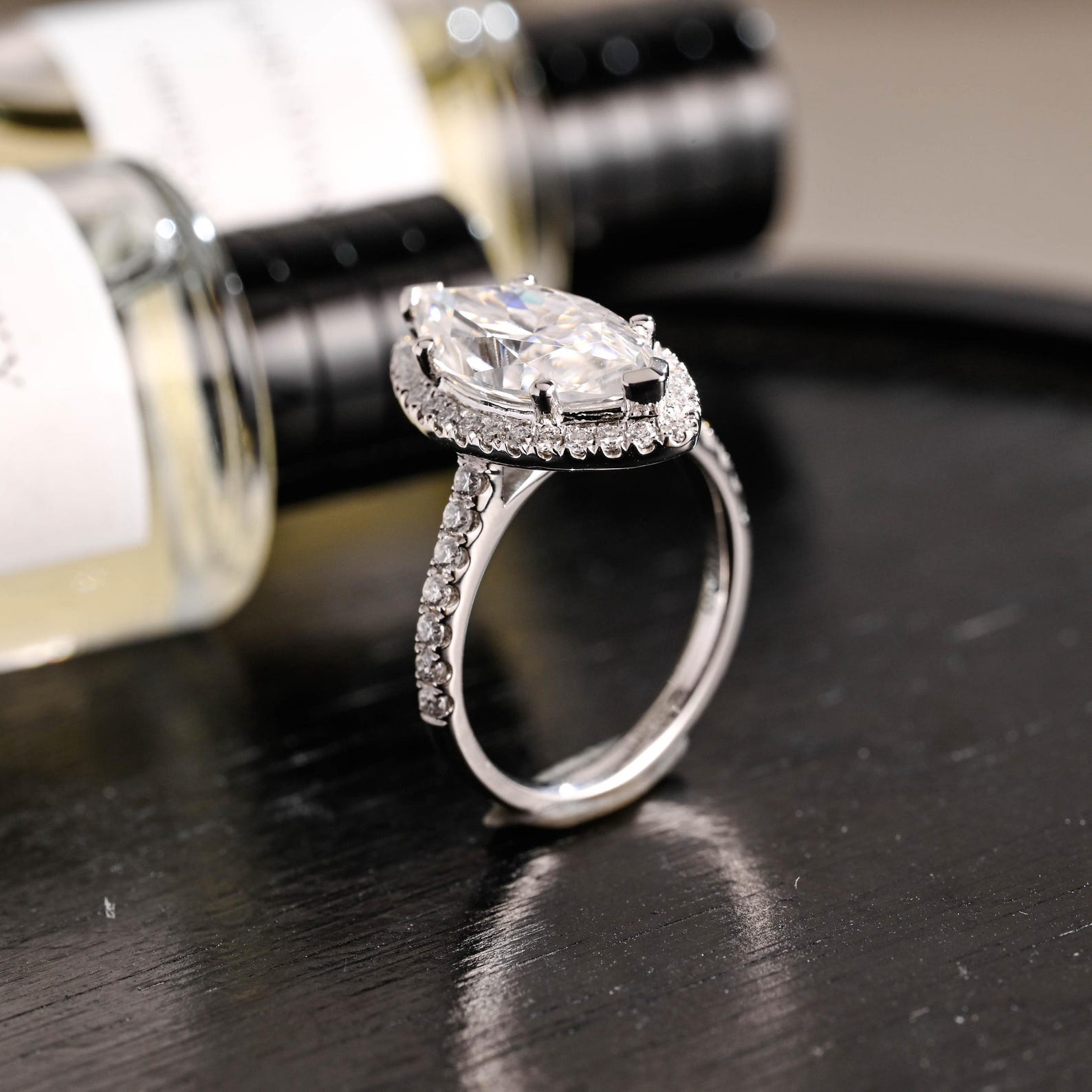 Round Halo, Pave & Split Shank Engagement Ring – 1.93 CT Lab Grown Diamond