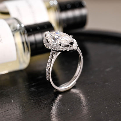 Round Halo, Pave & Split Shank Engagement Ring – 1.93 CT Lab Grown Diamond