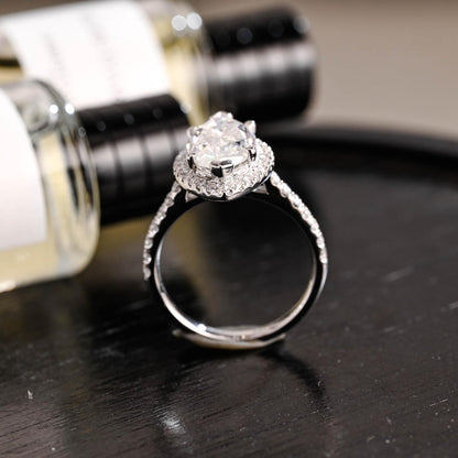 Round Halo, Pave & Split Shank Engagement Ring – 1.93 CT Lab Grown Diamond