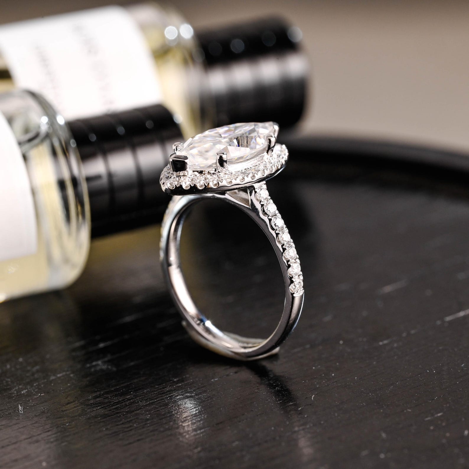 Round Halo, Pave & Split Shank Engagement Ring – 1.93 CT Lab Grown Diamond