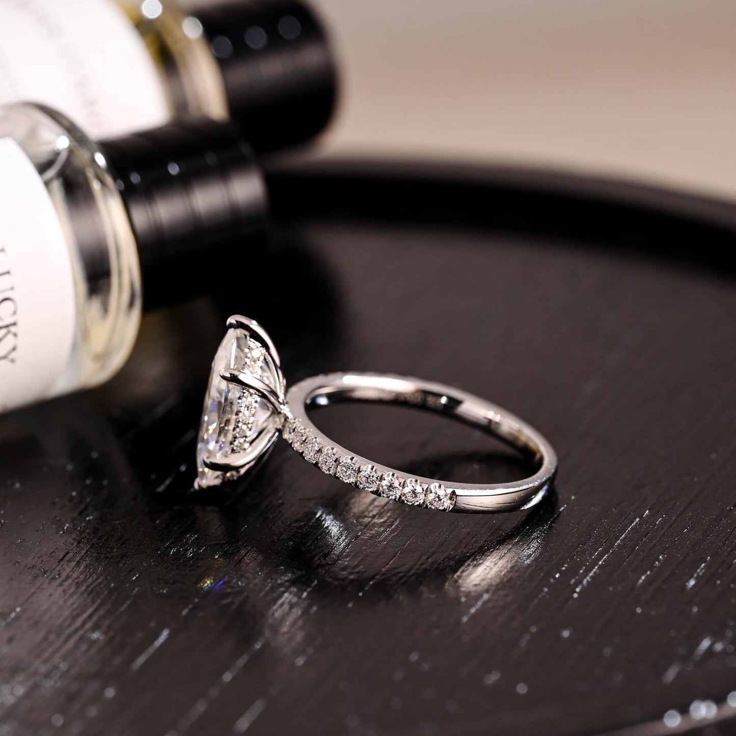 Round Halo, Pave & Split Shank Engagement Ring – 1.93 CT Lab Grown Diamond