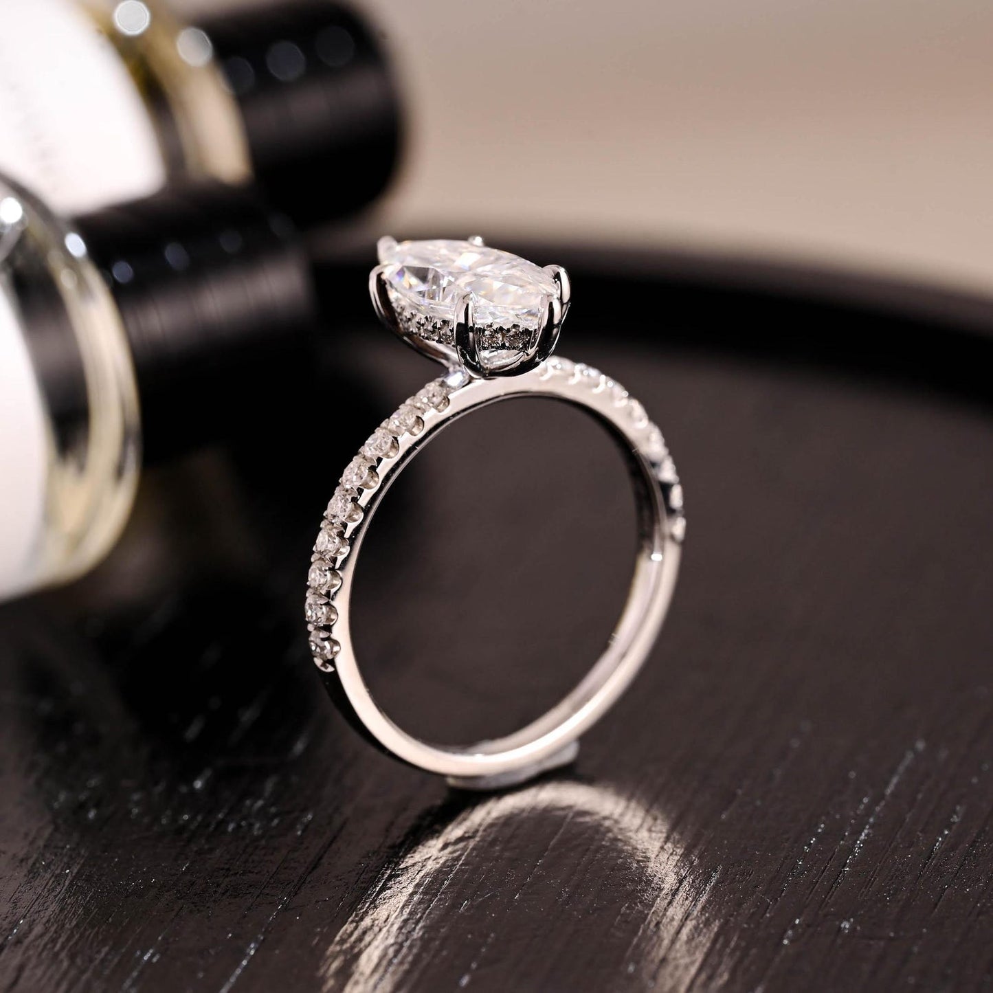 Round Halo, Pave & Split Shank Engagement Ring – 1.93 CT Lab Grown Diamond