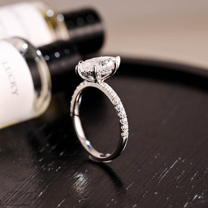Round Halo, Pave & Split Shank Engagement Ring – 1.93 CT Lab Grown Diamond
