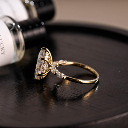 Round Halo, Pave & Split Shank Engagement Ring – 1.93 CT Lab Grown Diamond