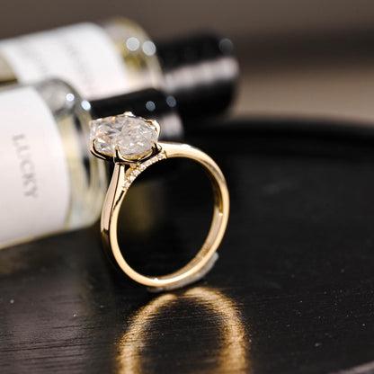 Round Halo, Pave & Split Shank Engagement Ring – 1.93 CT Lab Grown Diamond