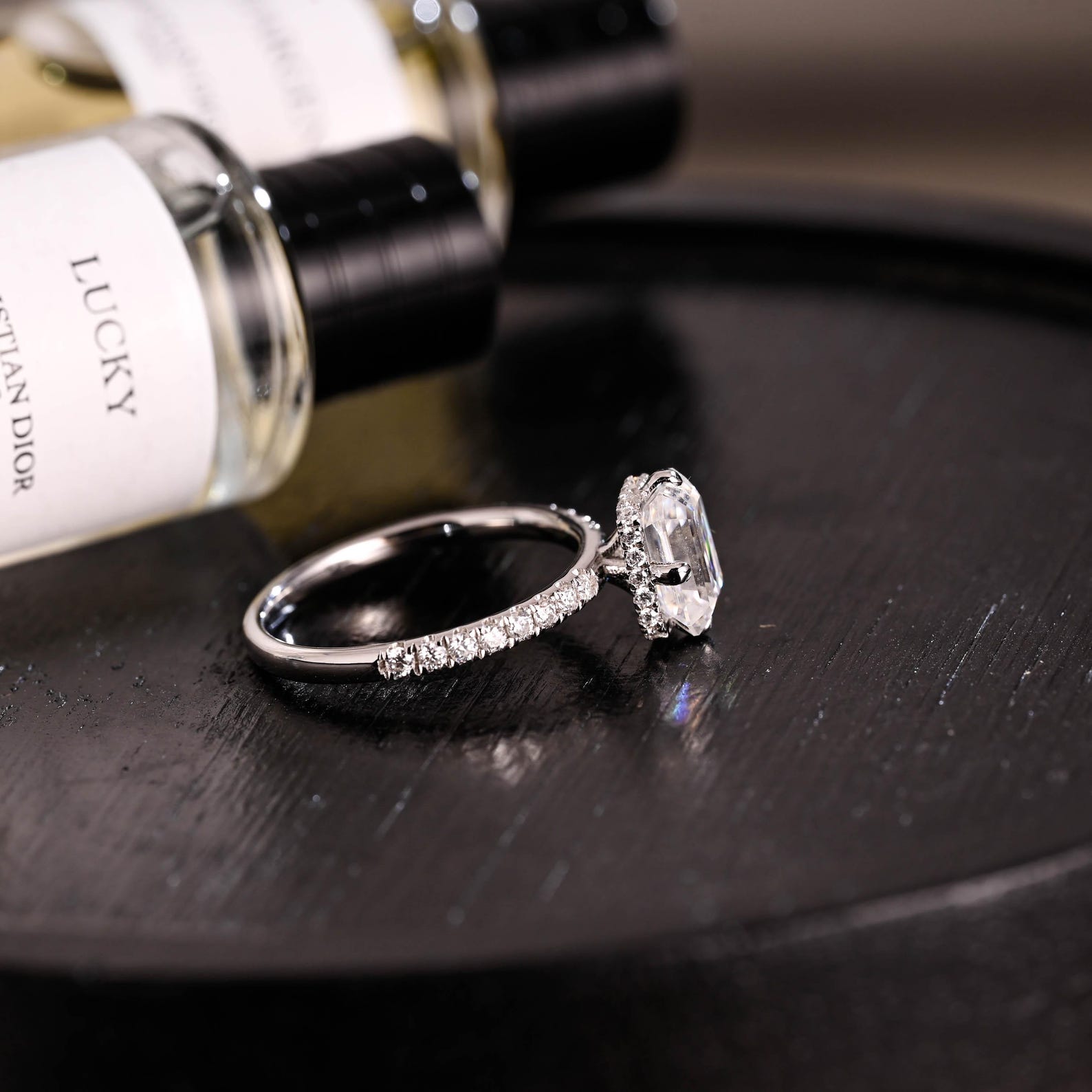 Round Halo, Pave & Split Shank Engagement Ring – 1.93 CT Lab Grown Diamond