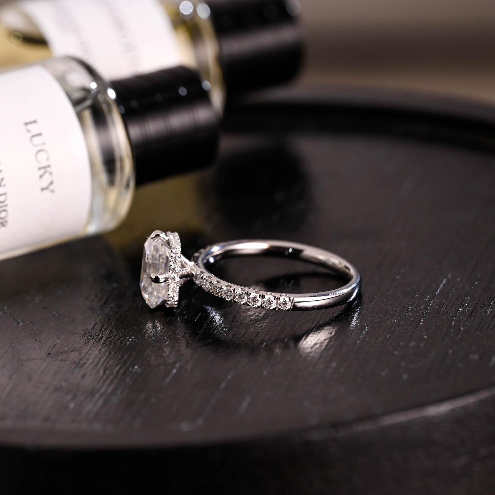 Round Halo, Pave & Split Shank Engagement Ring – 1.93 CT Lab Grown Diamond