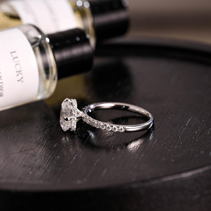 Round Halo, Pave & Split Shank Engagement Ring – 1.93 CT Lab Grown Diamond