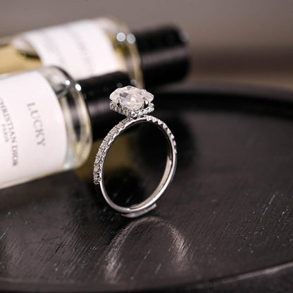 Round Halo, Pave & Split Shank Engagement Ring – 1.93 CT Lab Grown Diamond