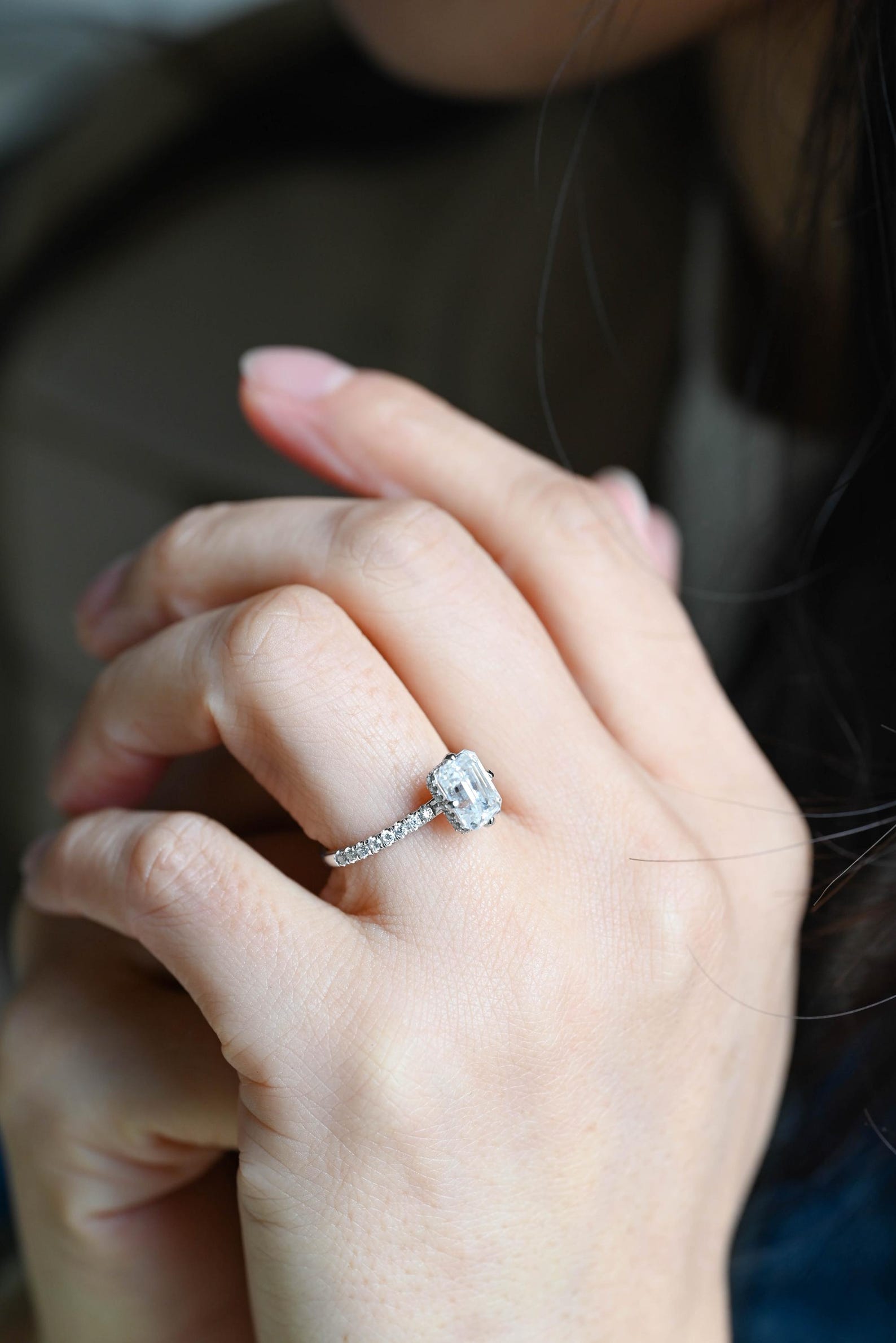 Round Halo, Pave & Split Shank Engagement Ring – 1.93 CT Lab Grown Diamond