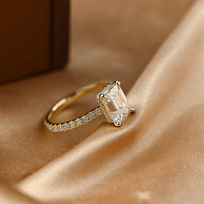 Round Halo, Pave & Split Shank Engagement Ring – 1.93 CT Lab Grown Diamond