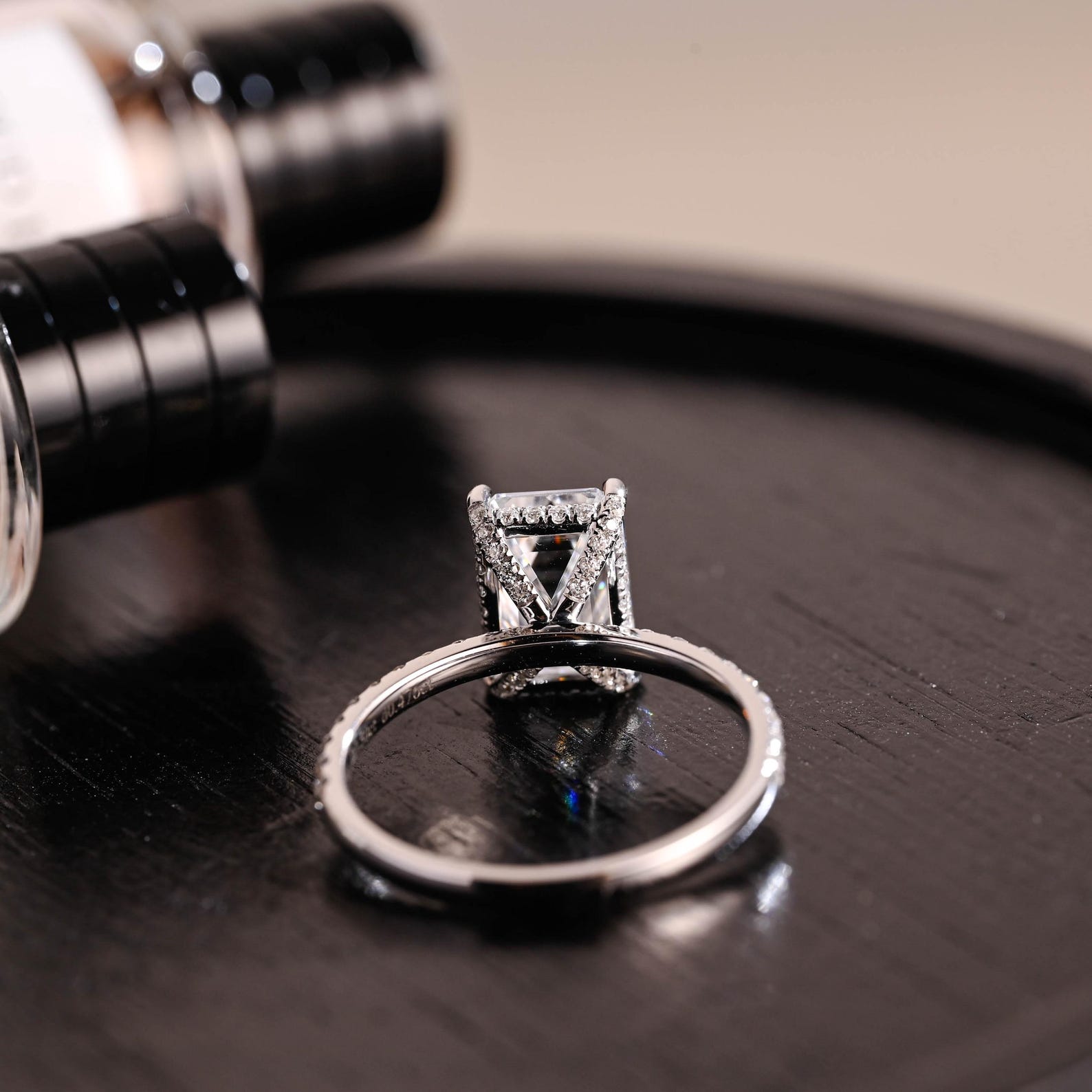Round Halo, Pave & Split Shank Engagement Ring – 1.93 CT Lab Grown Diamond