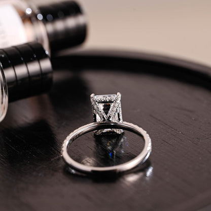 Round Halo, Pave & Split Shank Engagement Ring – 1.93 CT Lab Grown Diamond