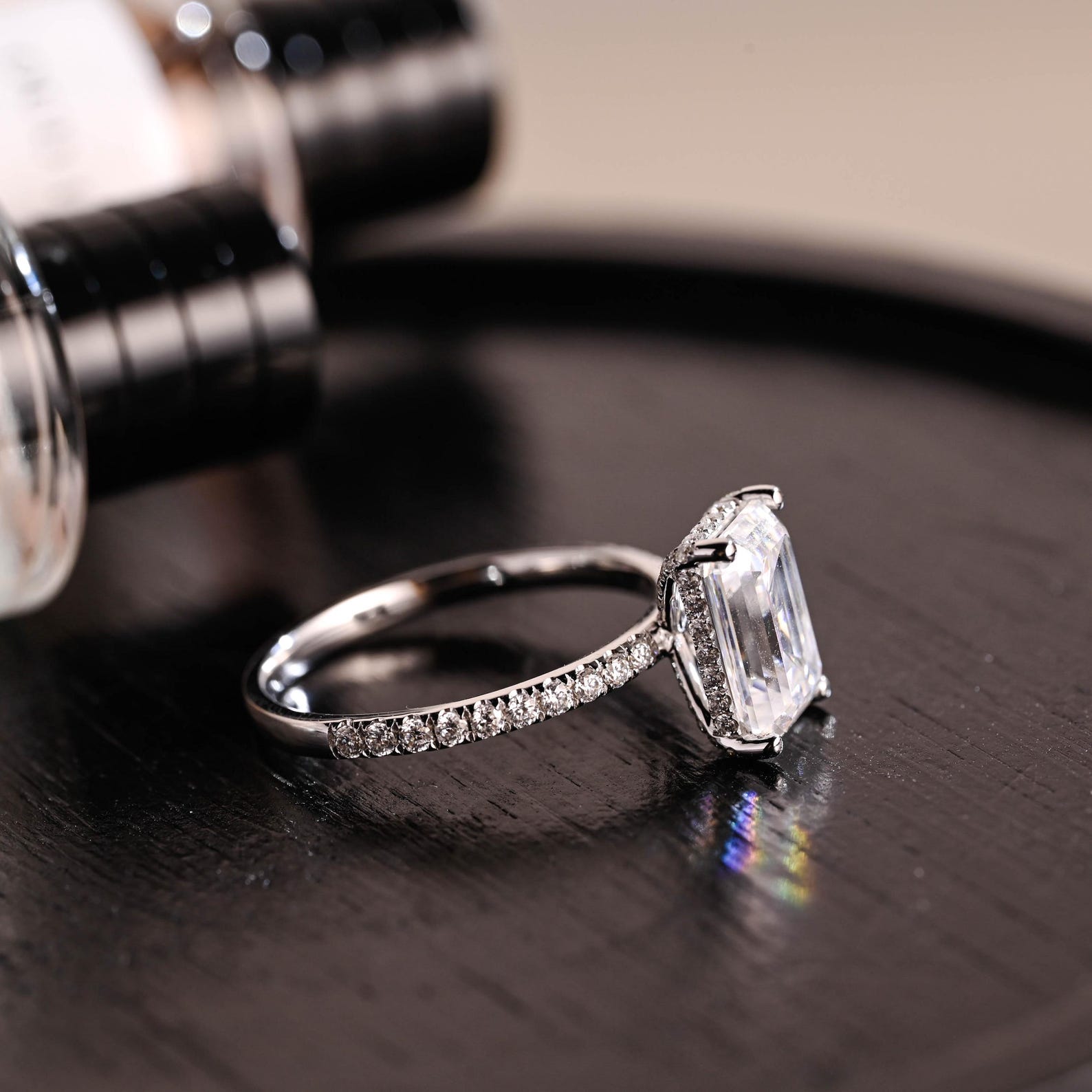 Round Halo, Pave & Split Shank Engagement Ring – 1.93 CT Lab Grown Diamond