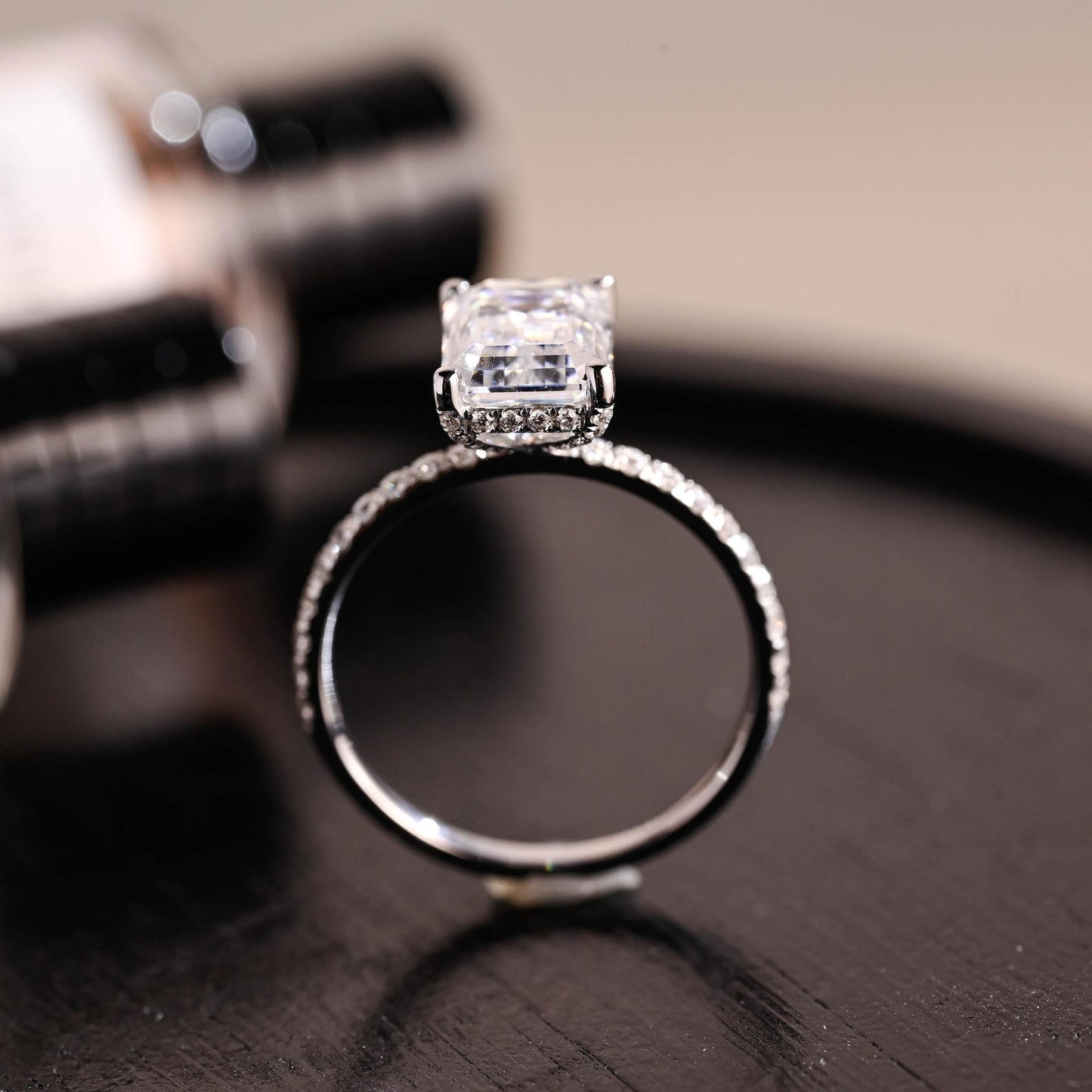 Round Halo, Pave & Split Shank Engagement Ring – 1.93 CT Lab Grown Diamond