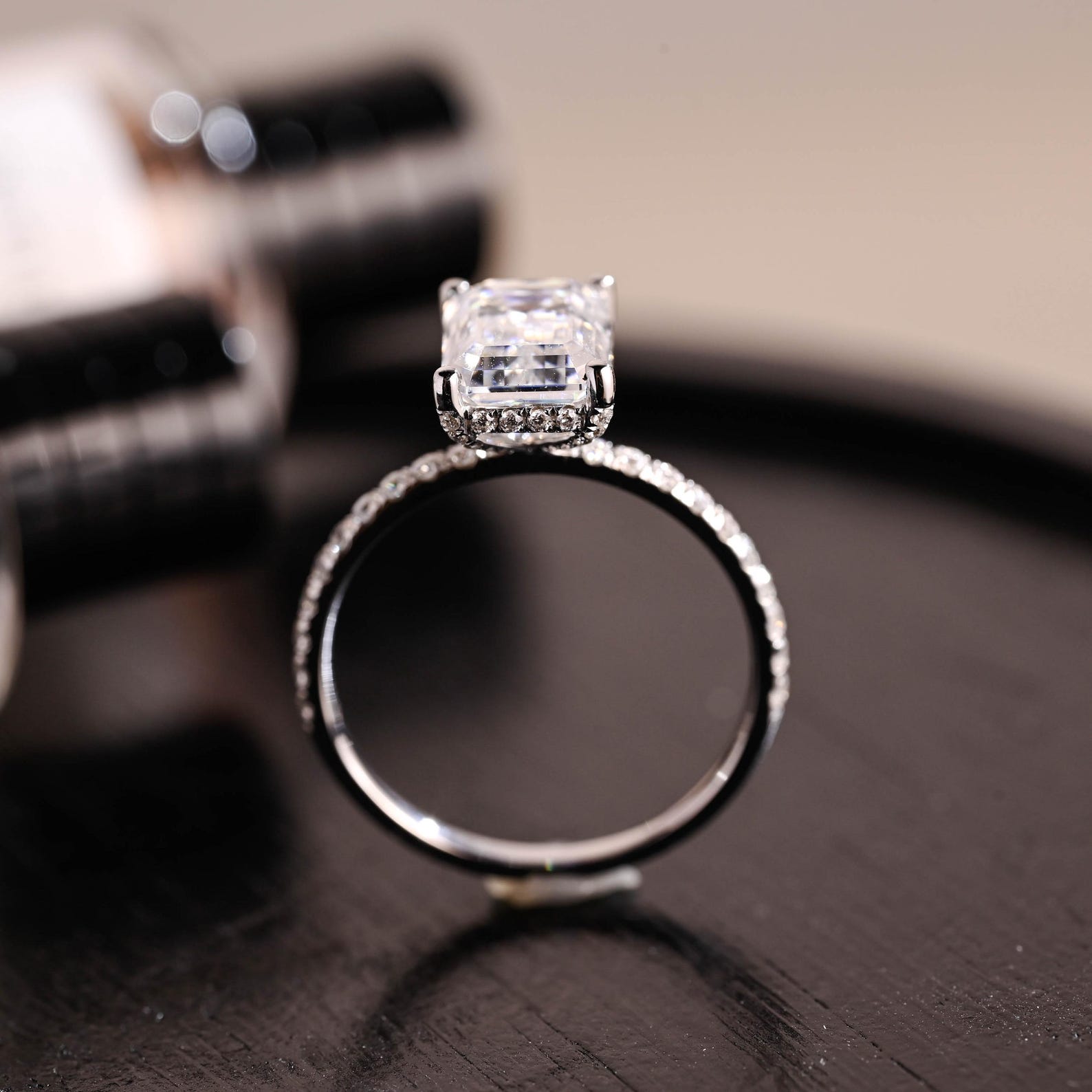 Round Halo, Pave & Split Shank Engagement Ring – 1.93 CT Lab Grown Diamond