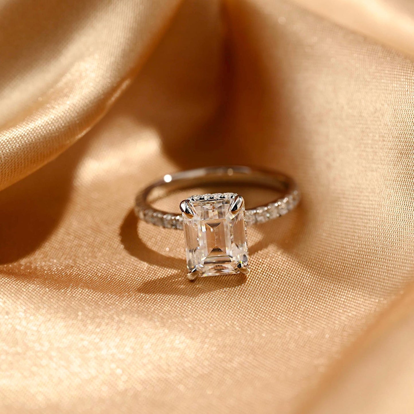 Round Halo, Pave & Split Shank Engagement Ring – 1.93 CT Lab Grown Diamond