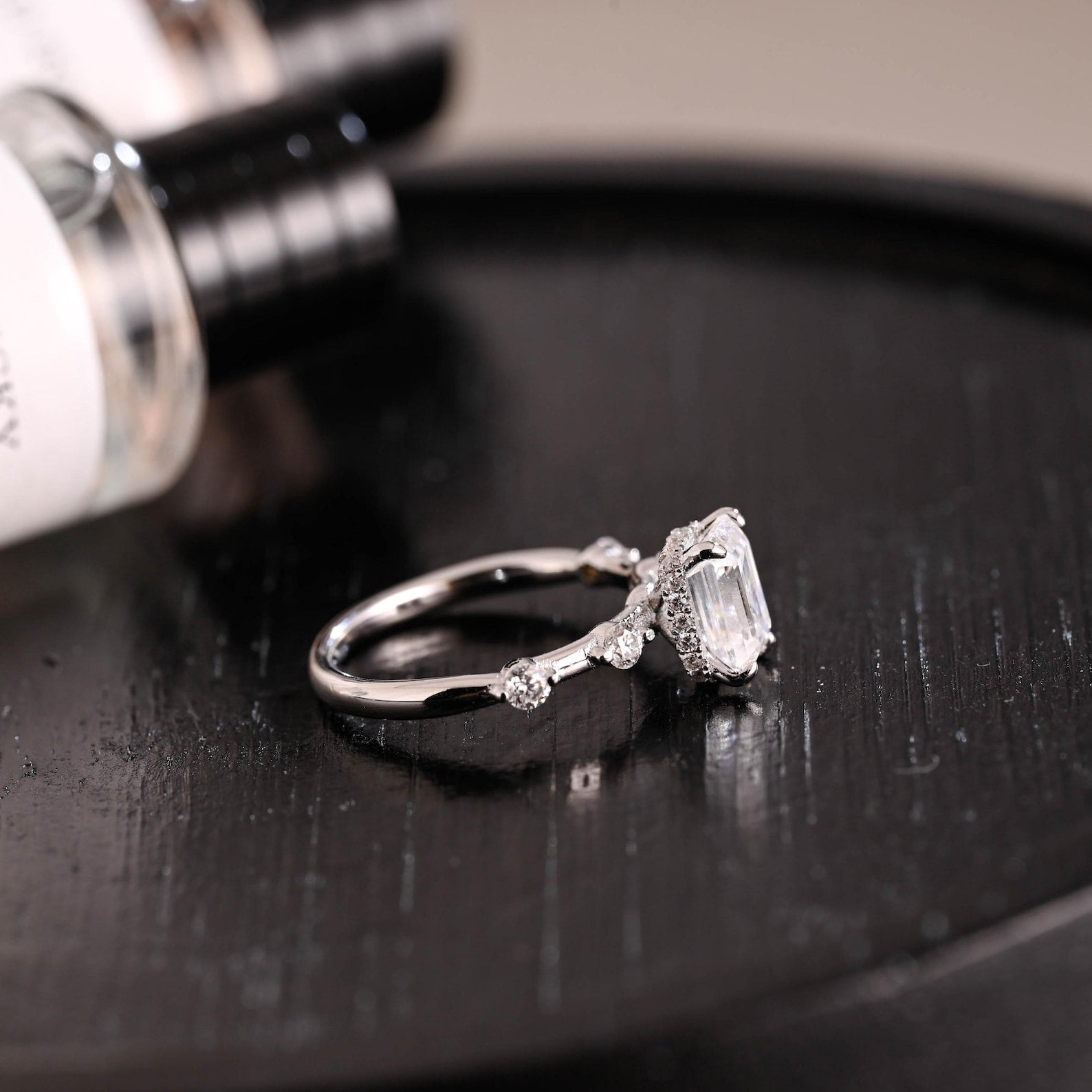 Round Halo, Pave & Split Shank Engagement Ring – 1.93 CT Lab Grown Diamond