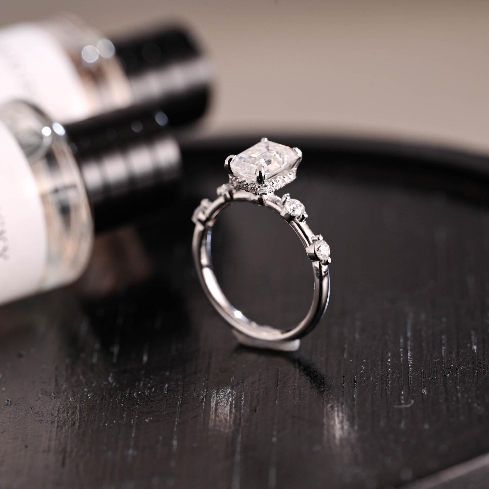 Round Halo, Pave & Split Shank Engagement Ring – 1.93 CT Lab Grown Diamond
