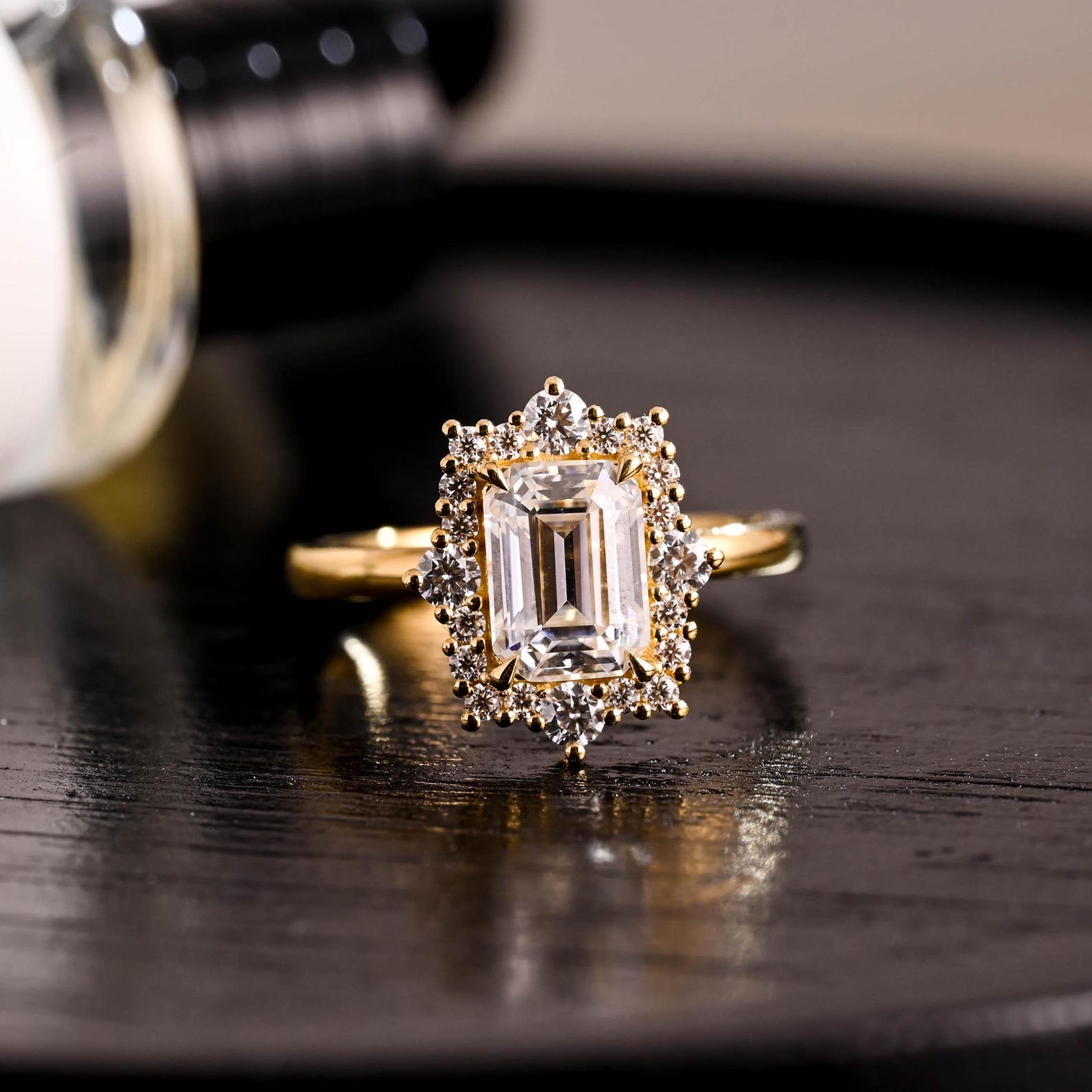 Round Halo, Pave & Split Shank Engagement Ring – 1.93 CT Lab Grown Diamond