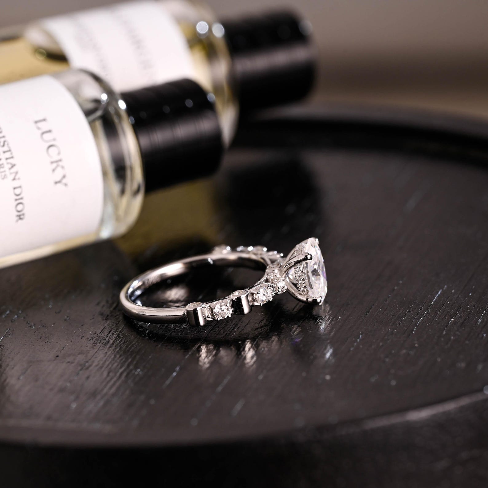 Round Halo, Pave & Split Shank Engagement Ring – 1.93 CT Lab Grown Diamond