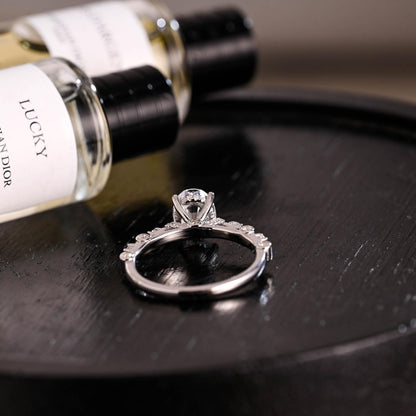 Round Halo, Pave & Split Shank Engagement Ring – 1.93 CT Lab Grown Diamond
