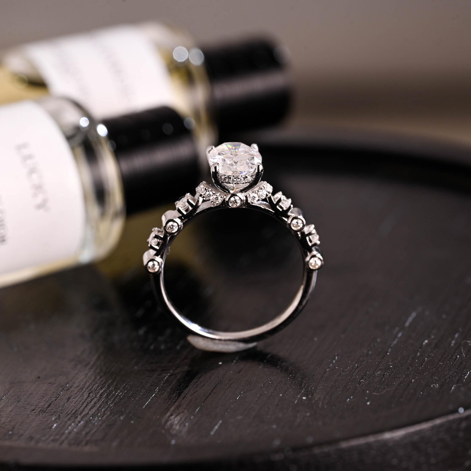 Round Halo, Pave & Split Shank Engagement Ring – 1.93 CT Lab Grown Diamond