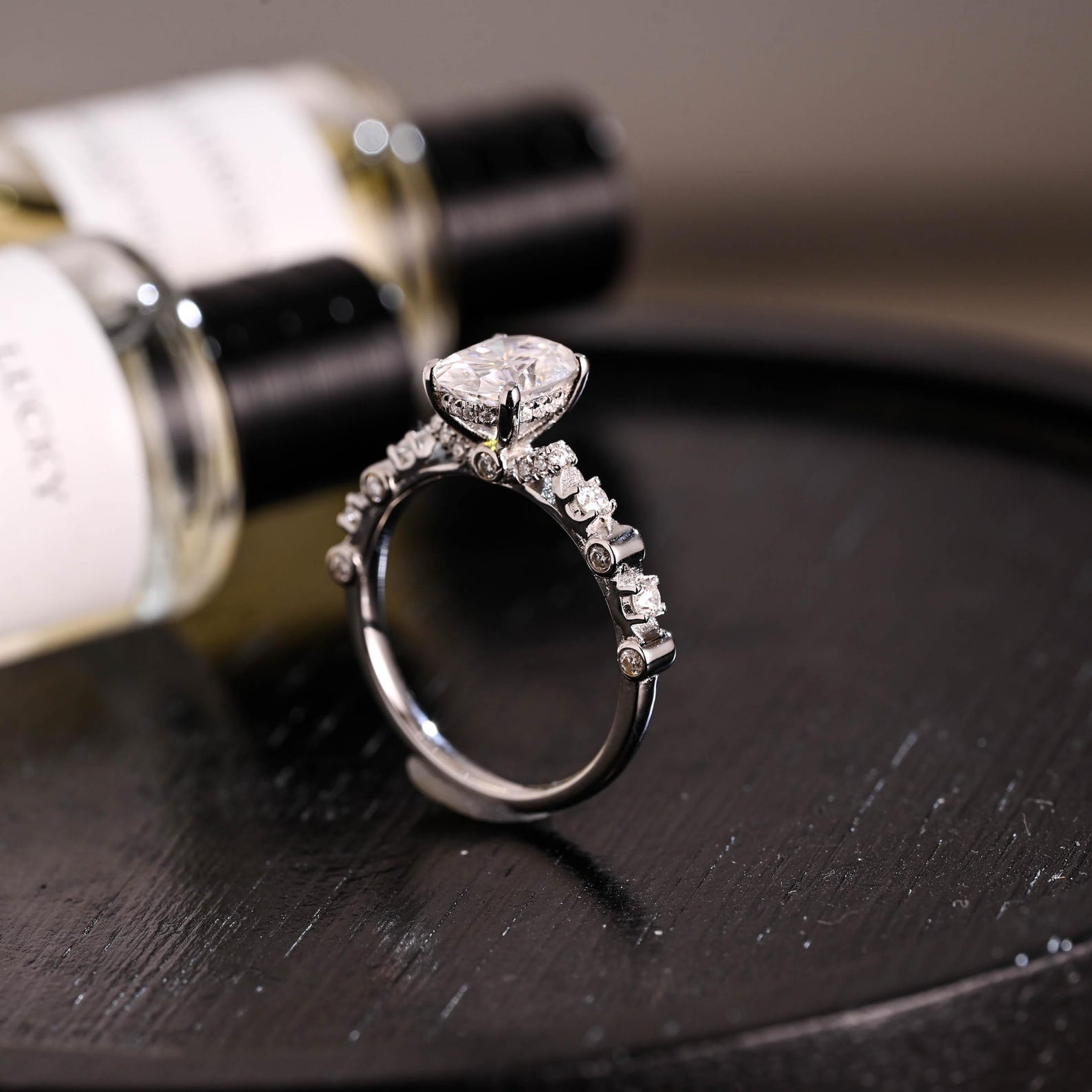Round Halo, Pave & Split Shank Engagement Ring – 1.93 CT Lab Grown Diamond