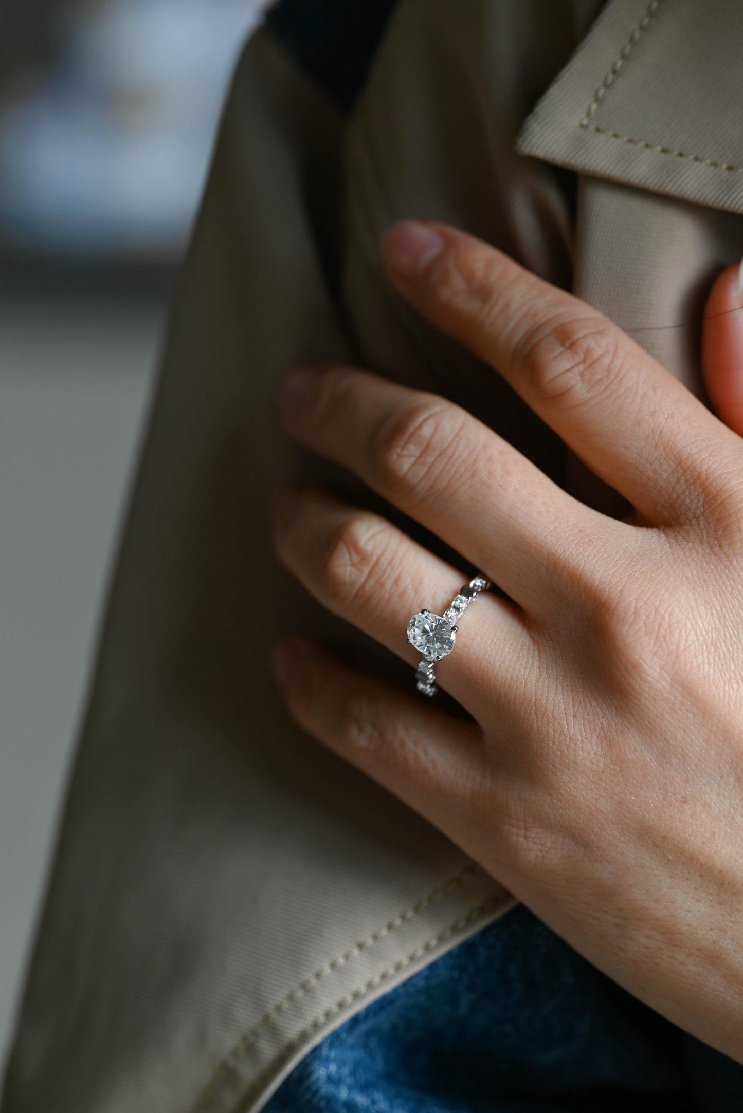 Round Halo, Pave & Split Shank Engagement Ring – 1.93 CT Lab Grown Diamond