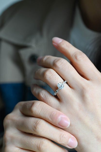 Round Halo, Pave & Split Shank Engagement Ring – 1.93 CT Lab Grown Diamond