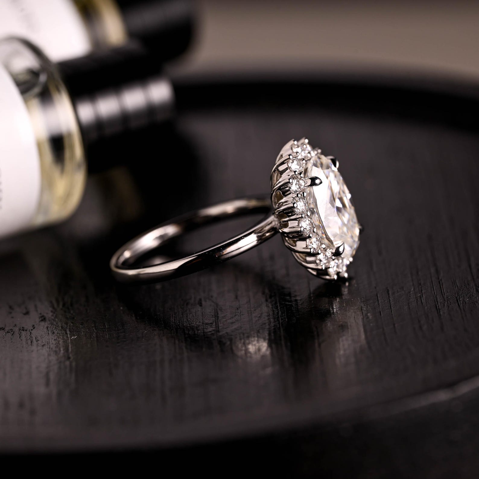 Round Halo, Pave & Split Shank Engagement Ring – 1.93 CT Lab Grown Diamond