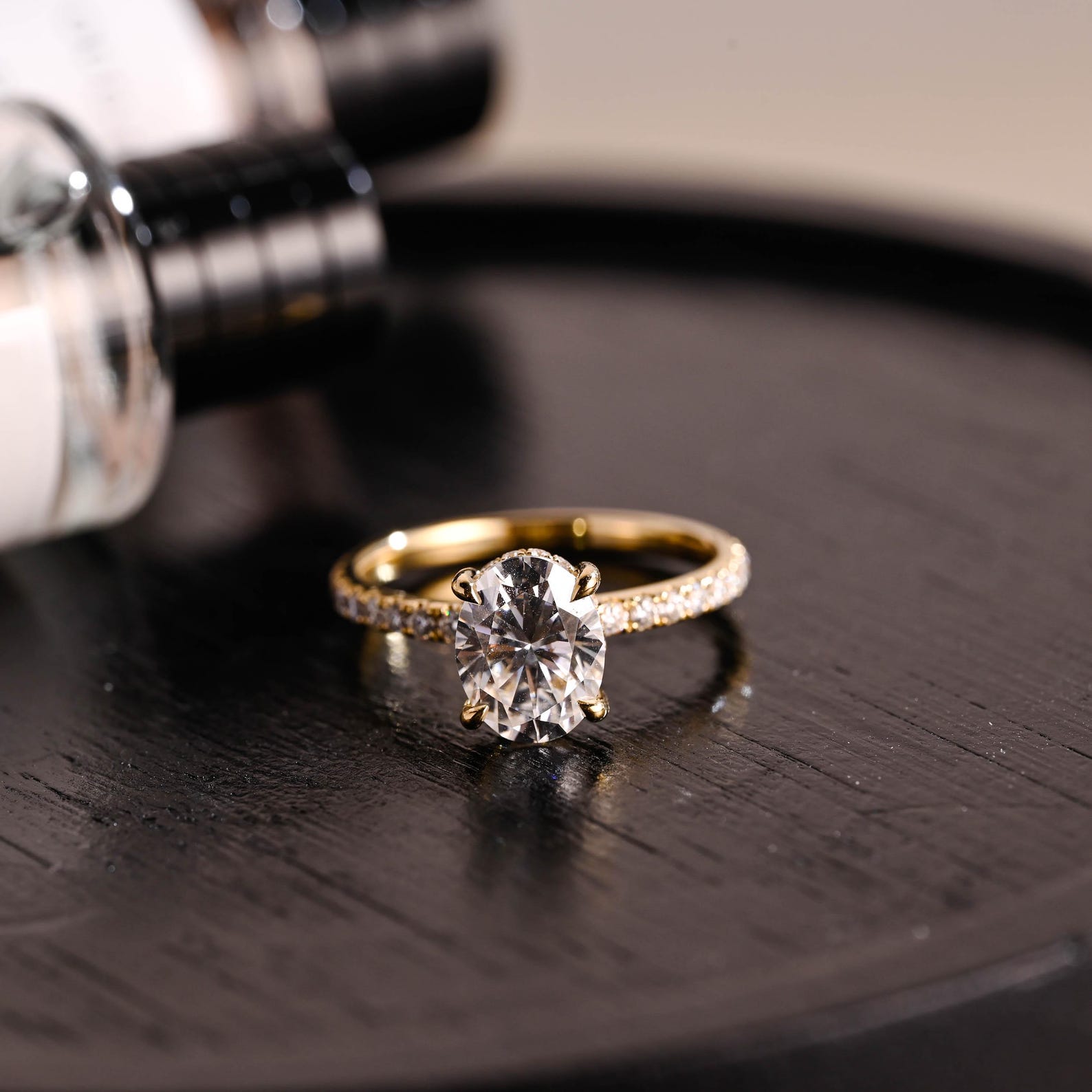 Round Halo, Pave & Split Shank Engagement Ring – 1.93 CT Lab Grown Diamond