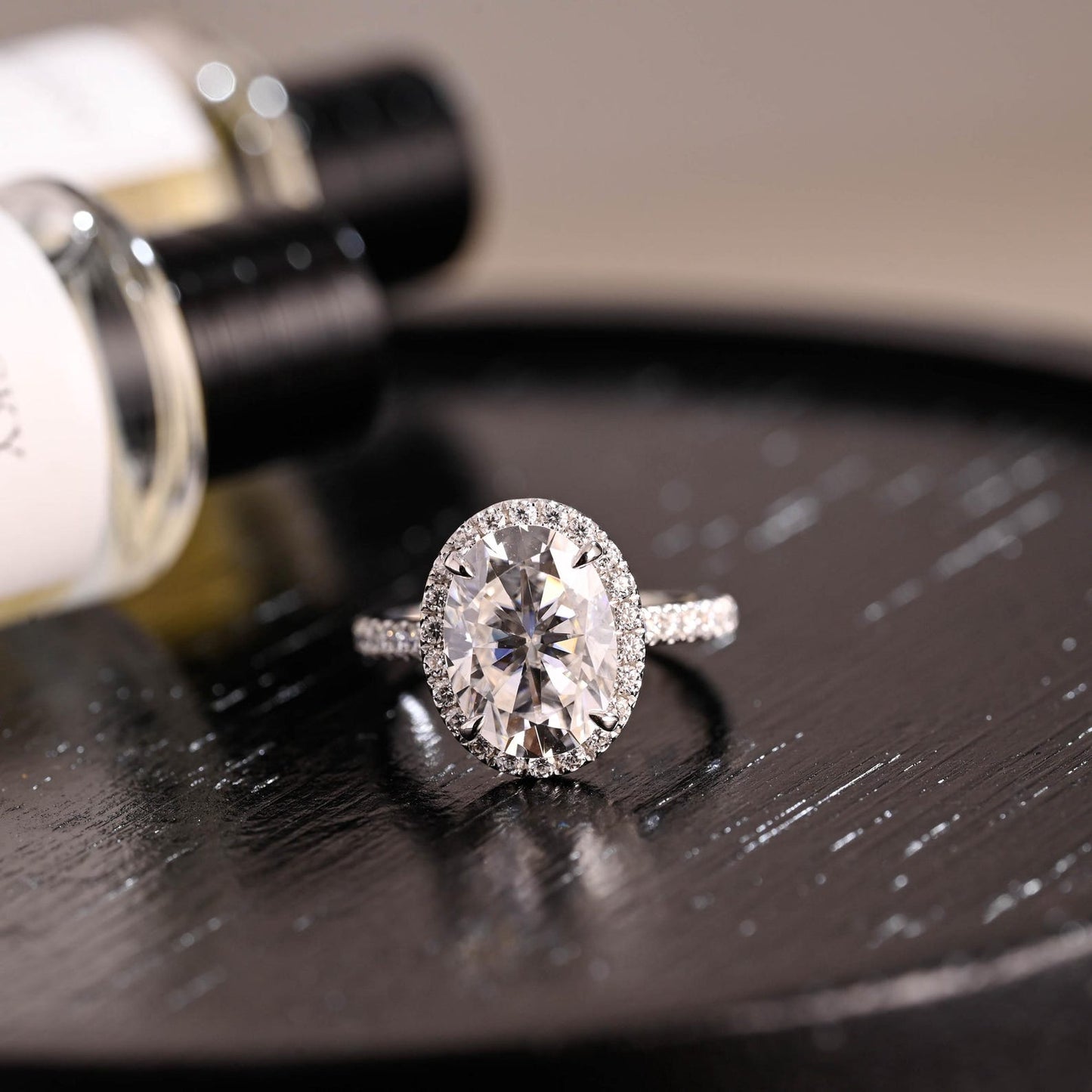 Round Halo, Pave & Split Shank Engagement Ring – 1.93 CT Lab Grown Diamond