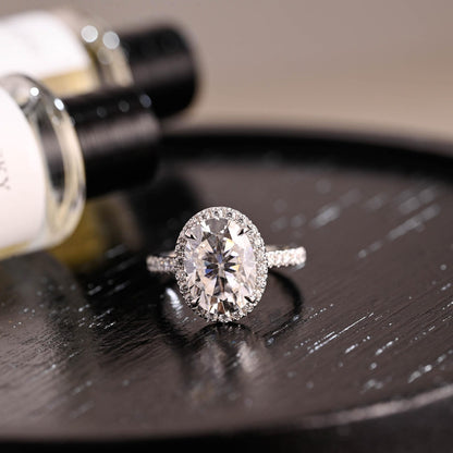 Round Halo, Pave & Split Shank Engagement Ring – 1.93 CT Lab Grown Diamond
