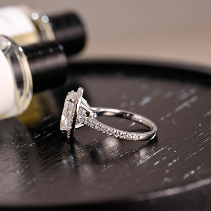 Round Halo, Pave & Split Shank Engagement Ring – 1.93 CT Lab Grown Diamond