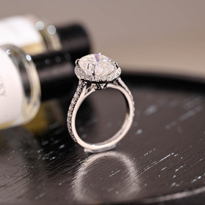 Round Halo, Pave & Split Shank Engagement Ring – 1.93 CT Lab Grown Diamond
