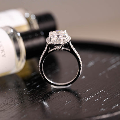 Round Halo, Pave & Split Shank Engagement Ring – 1.93 CT Lab Grown Diamond