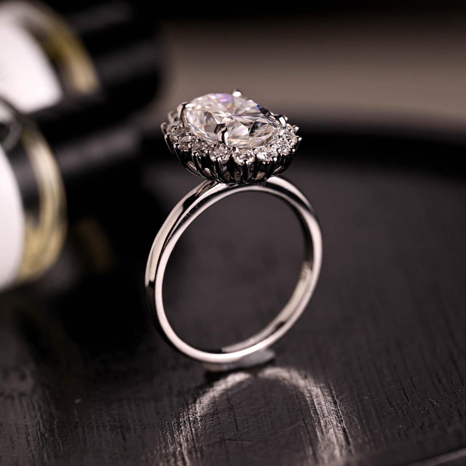Round Halo, Pave & Split Shank Engagement Ring – 1.93 CT Lab Grown Diamond