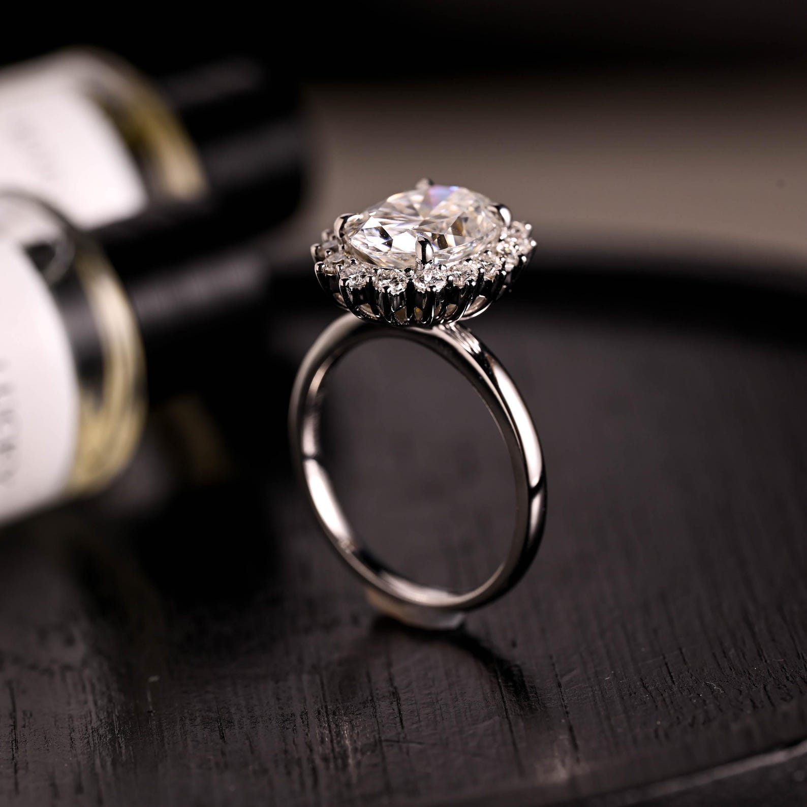 Round Halo, Pave & Split Shank Engagement Ring – 1.93 CT Lab Grown Diamond