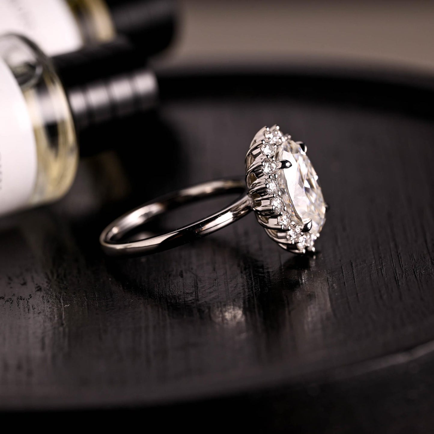 Round Halo, Pave & Split Shank Engagement Ring – 1.93 CT Lab Grown Diamond