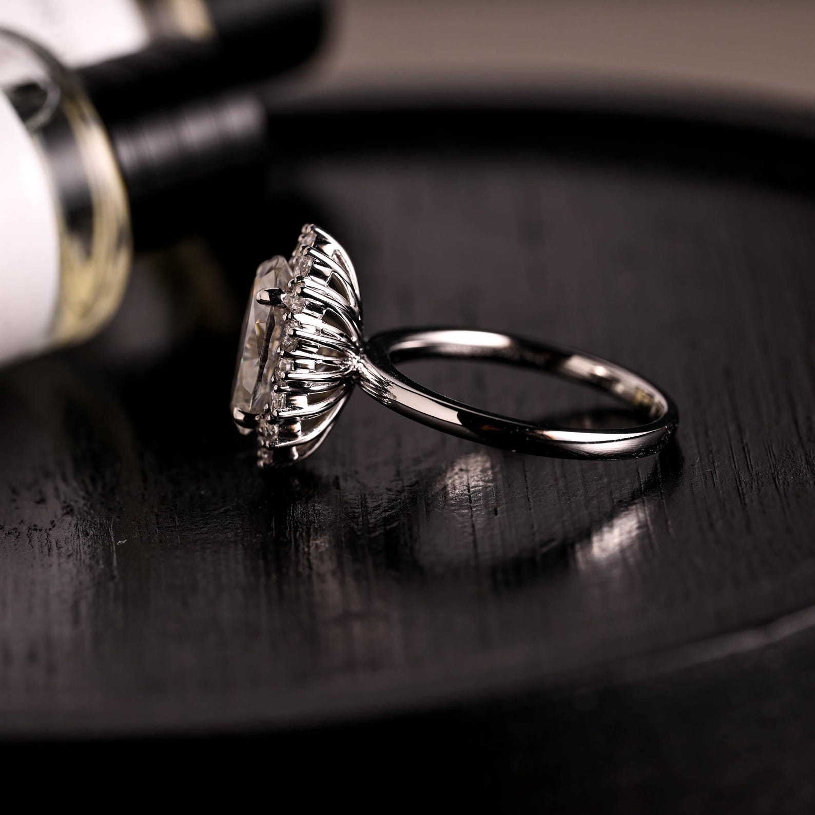 Round Halo, Pave & Split Shank Engagement Ring – 1.93 CT Lab Grown Diamond