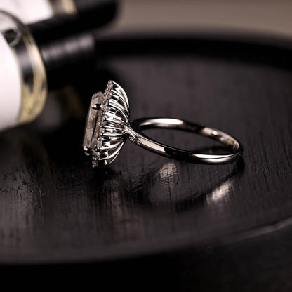 Round Halo, Pave & Split Shank Engagement Ring – 1.93 CT Lab Grown Diamond