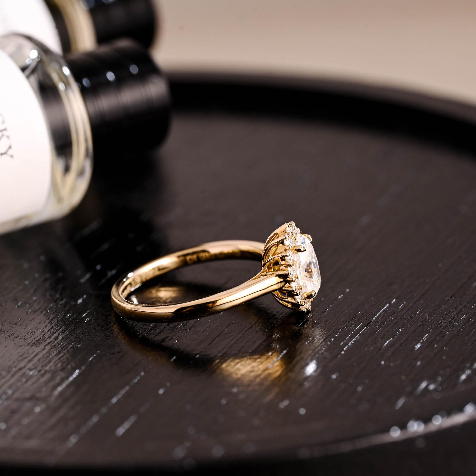 Round Halo, Pave & Split Shank Engagement Ring – 1.93 CT Lab Grown Diamond