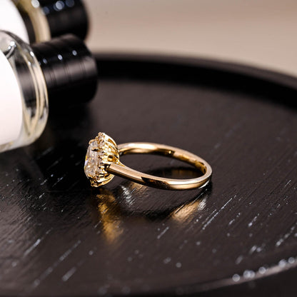 Round Halo, Pave & Split Shank Engagement Ring – 1.93 CT Lab Grown Diamond