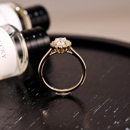 Round Halo, Pave & Split Shank Engagement Ring – 1.93 CT Lab Grown Diamond