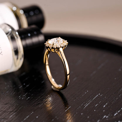Round Halo, Pave & Split Shank Engagement Ring – 1.93 CT Lab Grown Diamond