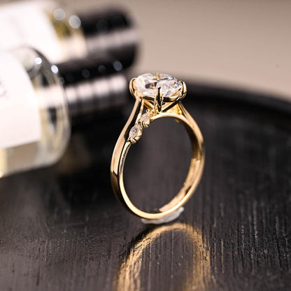 Round Halo, Pave & Split Shank Engagement Ring – 1.93 CT Lab Grown Diamond