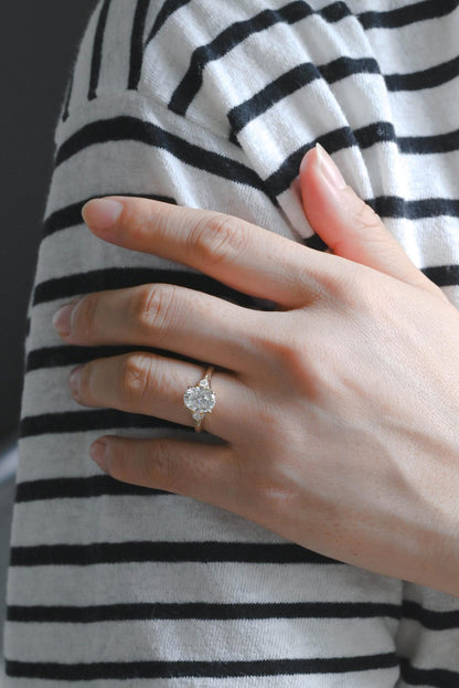 Round Halo, Pave & Split Shank Engagement Ring – 1.93 CT Lab Grown Diamond