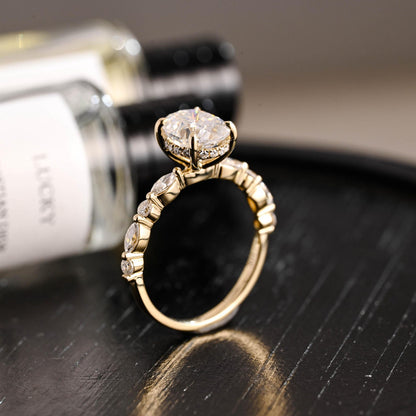 Round Halo, Pave & Split Shank Engagement Ring – 1.93 CT Lab Grown Diamond